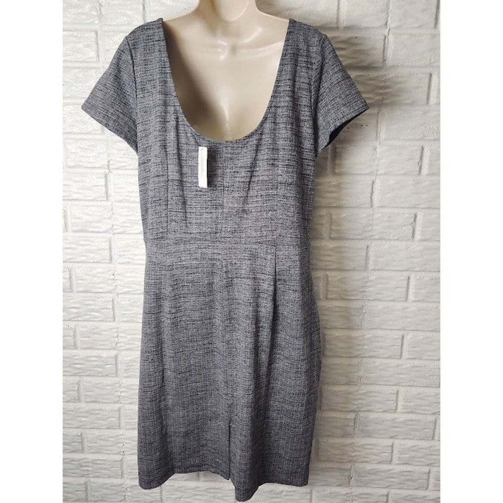 Women's size 14 BANANA REPUBLIC dress short sleeve side zip Stretch gray NWT - Picture 2 of 6